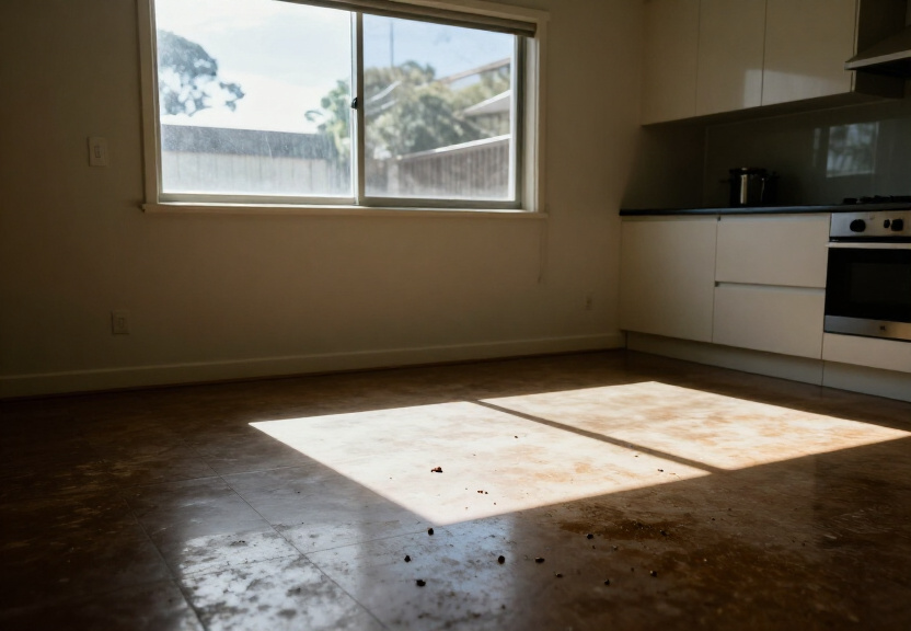 Rodent droppings and damage in an East Hills garage before treatment