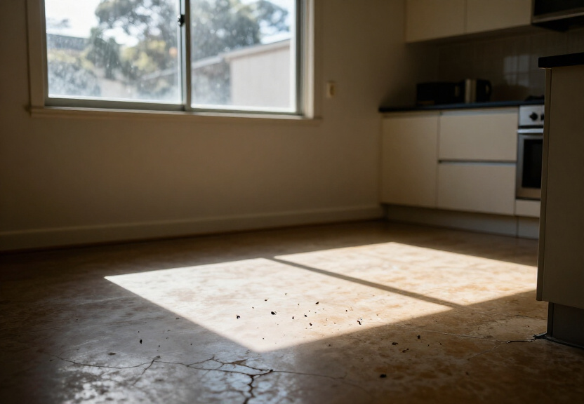 Cockroaches in an East Hills kitchen before treatment